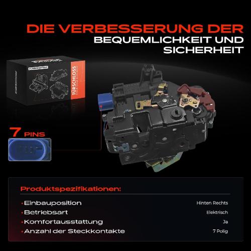 1x Türschloss Hinten Rechts für Audi A8 5.2L 3.0L 2.8L 3.1L 3.7L 3.9L 4.1L 4.2L 6.0L 2004-2007 Bild 1x Türschloss Hinten Rechts für Audi A8 5.2L 3.0L 2.8L 3.1L 3.7L 3.9L 4.1L 4.2L 6.0L 2004-2007