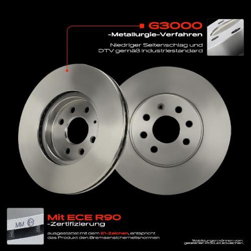 2x Bremsscheiben Vorderachse für Opel Astra H Caravan GTC Kasten/Kombi Stufenheck Twintop 2004-2010 Bild 2x Bremsscheiben Vorderachse für Opel Astra H Caravan GTC Kasten/Kombi Stufenheck Twintop 2004-2010