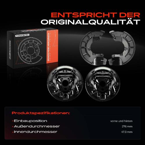 Frankberg 4x Ankerblech Bremsscheibe Vorne und Hinten für VW Polo 6C1 6R1 Skoda Roomster 5J Bild Frankberg 4x Ankerblech Bremsscheibe Vorne und Hinten für VW Polo 6C1 6R1 Skoda Roomster 5J