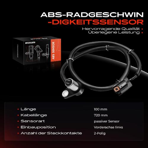 1x ABS Sensor Vorderachse links für Mitsubishi Galloper Pajero II Sport I 2.5L 3.0L 1997-2008 Bild 1x ABS Sensor Vorderachse links für Mitsubishi Galloper Pajero II Sport I 2.5L 3.0L 1997-2008