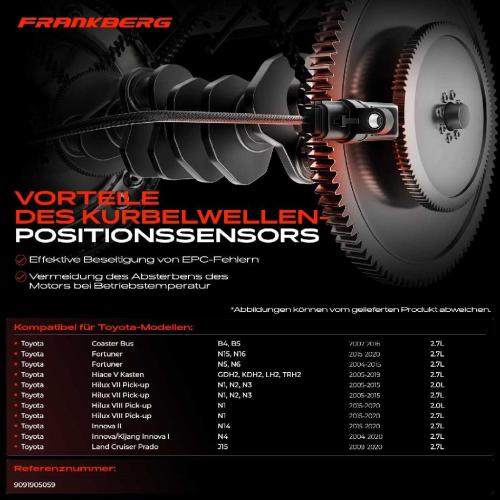 1x Kurbelwellensensor Impulsgeber für Toyota Coaster Bus Fortuner Hiace V Hilux VII Bild 1x Kurbelwellensensor Impulsgeber für Toyota Coaster Bus Fortuner Hiace V Hilux VII