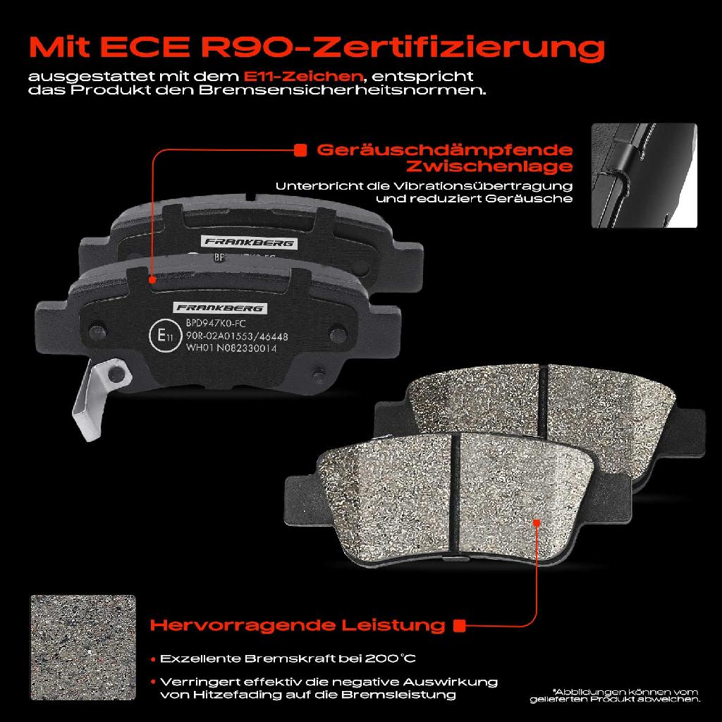 4x Bremsbeläge Hinterachse für Honda CR-V III RE CR-V IV RM 2.0L 2.2L 2.4L 1.6L 2006-2025