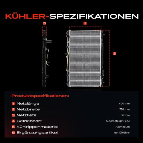 1x Kühler Wasserkühler Motorkühler für Toyota Camry Stufenheck 3.0L 2001-2006 Bild 1x Kühler Wasserkühler Motorkühler für Toyota Camry Stufenheck 3.0L 2001-2006