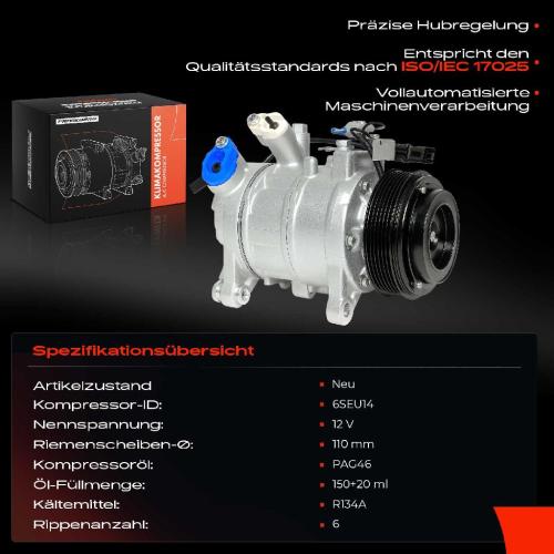 Frankberg 1x Klimakompressor für BMW 1er F20 3er E90 E91-E93 5er F10 E84 E89 X1 Z4 E89 Bild Frankberg 1x Klimakompressor für BMW 1er F20 3er E90 E91-E93 5er F10 E84 E89 X1 Z4 E89