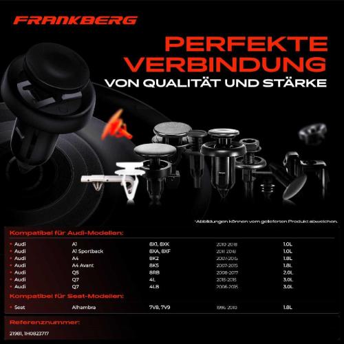 Frankberg 10x Befestigungsclips Motorhaubendichtung für VW Golf III Audi A4 Q5 Seat Skoda Bild Frankberg 10x Befestigungsclips Motorhaubendichtung für VW Golf III Audi A4 Q5 Seat Skoda