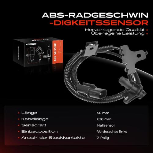 Frankberg 1x ABS Sensor Vorderachse links für Hyundai i10 PA 1.0L 1.1L 1.2L 2007-2013 Bild Frankberg 1x ABS Sensor Vorderachse links für Hyundai i10 PA 1.0L 1.1L 1.2L 2007-2013