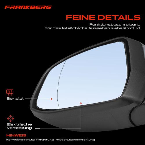 Frankberg 1x Außenspiegel Links für Ford Mondeo IV Stufenheck Turnier BA7 2007-2015 Bild Frankberg 1x Außenspiegel Links für Ford Mondeo IV Stufenheck Turnier BA7 2007-2015