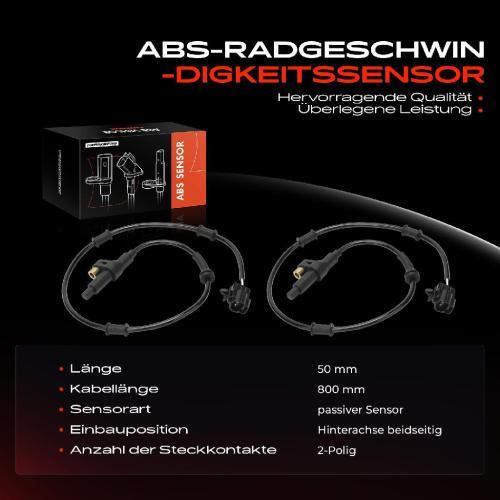2x ABS Sensor Hinterachse beidseitig für Daewoo Matiz M100 M150 0.8L 1.0L 2001-2005 Bild 2x ABS Sensor Hinterachse beidseitig für Daewoo Matiz M100 M150 0.8L 1.0L 2001-2005