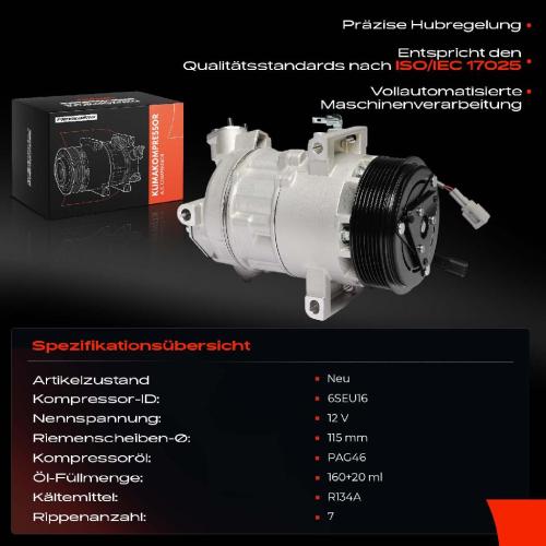 1x Klimakompressor für Renault Captur I H5 J5 Clio IV BH 0.9L 1.2L Bj ab 2012 Bild 1x Klimakompressor für Renault Captur I H5 J5 Clio IV BH 0.9L 1.2L Bj ab 2012