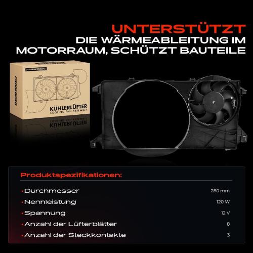 Frankberg 1x Motorkühller Einfachlüfter mit Kühlerlüfterrahmen Ford Transit Bus/Kasten FB FC FD FS FZ FA Bild Frankberg 1x Motorkühller Einfachlüfter mit Kühlerlüfterrahmen Ford Transit Bus/Kasten FB FC FD FS FZ FA