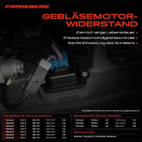 1x Widerstand Vorwiderstand Gebläsemotor für Renault Clio II Thalia 1.0L-2.0L Bild 1x Widerstand Vorwiderstand Gebläsemotor für Renault Clio II Thalia 1.0L-2.0L