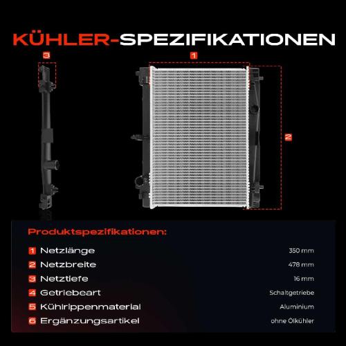 1x Kühler Wasserkühler Motorkühler für Toyota Yaris P1 Verso P2 1.5L 2000-2005 Bild 1x Kühler Wasserkühler Motorkühler für Toyota Yaris P1 Verso P2 1.5L 2000-2005