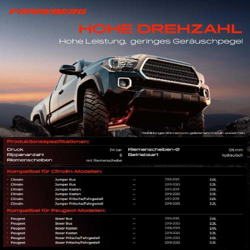 Frankberg 1x Servopumpe hydraulisch für Peugeot Boxer Citroën Jumper Bj ab 2015 Bild Frankberg 1x Servopumpe hydraulisch für Peugeot Boxer Citroën Jumper Bj ab 2015