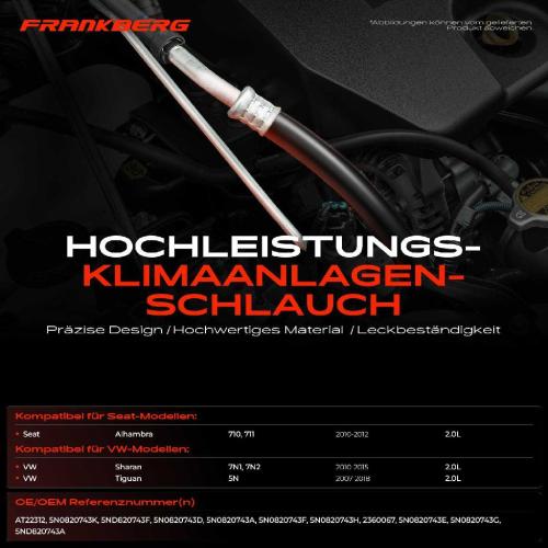 1x Niederdruckleitung Klimaanlage für VW Tiguan 5N Sharan 7N Seat Alhambra 2.0L Bild 1x Niederdruckleitung Klimaanlage für VW Tiguan 5N Sharan 7N Seat Alhambra 2.0L