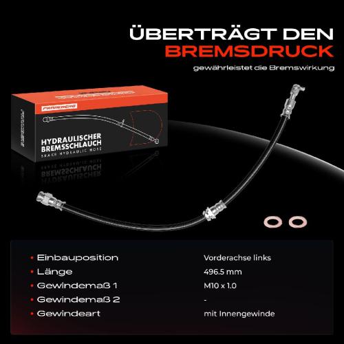 Frankberg 1x Bremsschlauch Bremsschläuche Vorderachse Links für Mazda 6 Kombi Stufenheck GJ GL Bild Frankberg 1x Bremsschlauch Bremsschläuche Vorderachse Links für Mazda 6 Kombi Stufenheck GJ GL