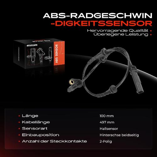 Frankberg 1x ABS Sensor Hinterachse beidseitig für BMW G42 G87 G21 G20 G28 G80 G81 G26 G29 2.0L 3.0L 1.6L Bj ab 2018 Bild Frankberg 1x ABS Sensor Hinterachse beidseitig für BMW G42 G87 G21 G20 G28 G80 G81 G26 G29 2.0L 3.0L 1.6L Bj ab 2018