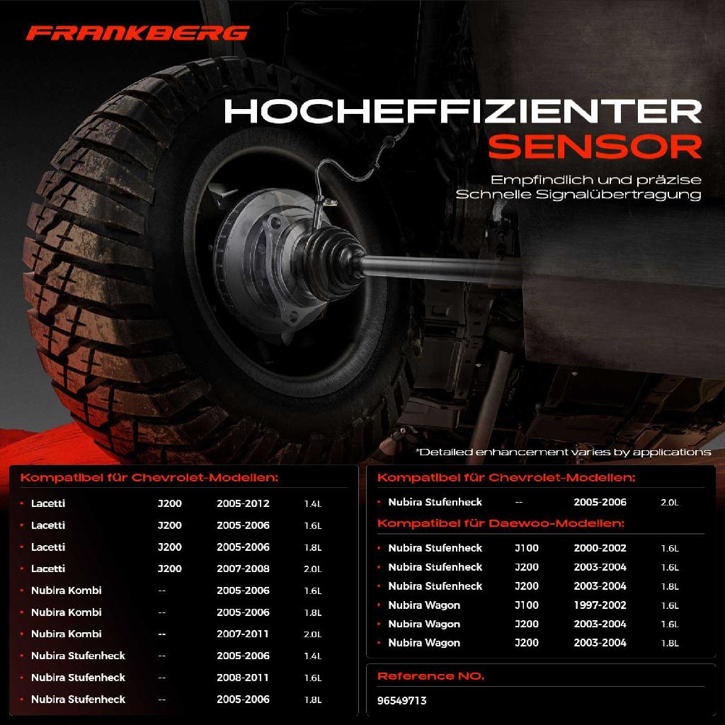 1x ABS Sensor Vorderachse rechts für Chevrolet Lacetti Kombi Stufenheck Nubira Daewoo Schrägheck Wagon