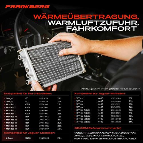 1x Wärmetauscher Innenraumheizung für Ford Cougar EC Mondeo GBP BNP Jaguar X-Type Bild 1x Wärmetauscher Innenraumheizung für Ford Cougar EC Mondeo GBP BNP Jaguar X-Type