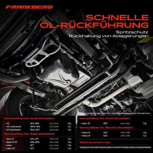 Frankberg 1x lwanne Motor lwanne f r VW Golf 7 Audi A3 8V Seat Ibiza IV Leon Skoda Fabia III Octavia III Bild Frankberg 1x lwanne Motor lwanne f r VW Golf 7 Audi A3 8V Seat Ibiza IV Leon Skoda Fabia III Octavia III