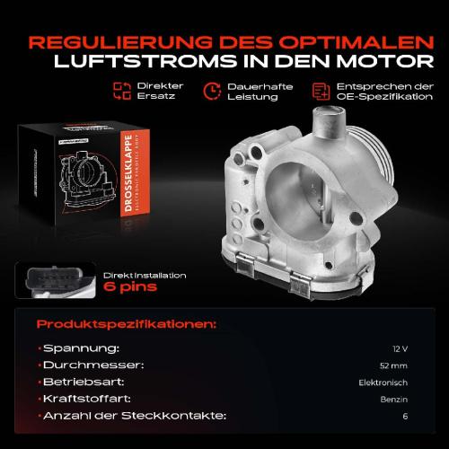 Frankberg 1x Drosselklappe Drosselklappenstutzen für Citroën Berlingo C2 Peugeot 206 307 1.6L Bild Frankberg 1x Drosselklappe Drosselklappenstutzen für Citroën Berlingo C2 Peugeot 206 307 1.6L