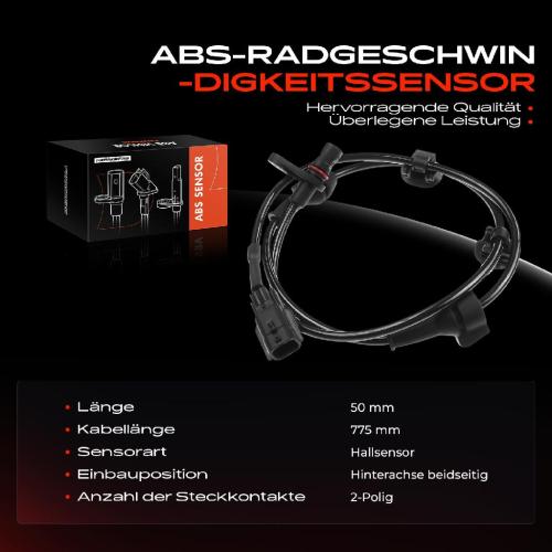 1x ABS Sensor Hinterachse beidseitig für Suzuki Swift IV FZ NZ 1.2L 1.6L Bj ab 2010 Bild 1x ABS Sensor Hinterachse beidseitig für Suzuki Swift IV FZ NZ 1.2L 1.6L Bj ab 2010