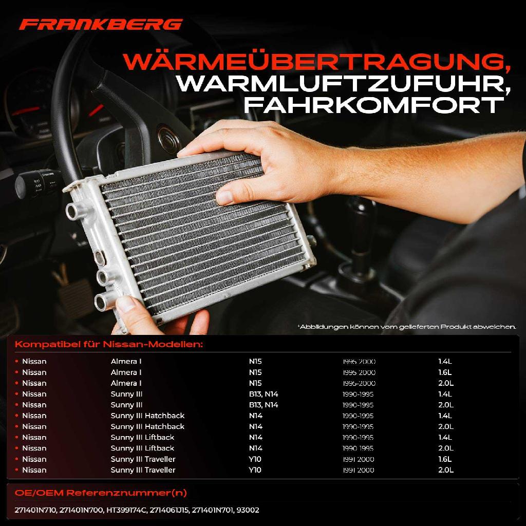 1x Wärmetauscher Innenraumheizung für Nissan Almera I N15 Primera W10 Sunny III N14