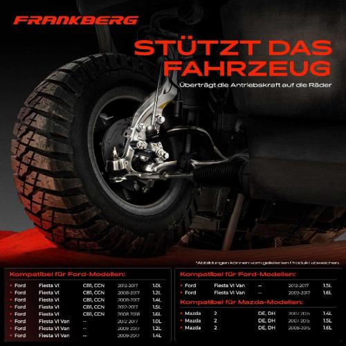 Frankberg 1x Achsschenkel Radaufhängung Vorderachse Rechts für Ford Fiesta VI CB1 CCN Mazda 2 DE DH Bild Frankberg 1x Achsschenkel Radaufhängung Vorderachse Rechts für Ford Fiesta VI CB1 CCN Mazda 2 DE DH