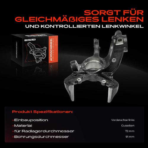 Frankberg 1x Achsschenkel Radaufhängung Vorderachse Links für Seat Toledo IV KG3 Skoda Fabia I 6Y Bild Frankberg 1x Achsschenkel Radaufhängung Vorderachse Links für Seat Toledo IV KG3 Skoda Fabia I 6Y