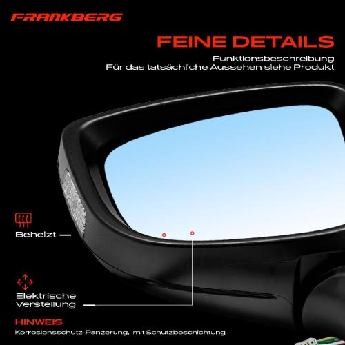 Frankberg 1x Außenspiegel Links für Mazda 3 Stufenheck BM BN 1.5L 1.6L 2.0L 2.2L 2013-2019 Bild Frankberg 1x Außenspiegel Links für Mazda 3 Stufenheck BM BN 1.5L 1.6L 2.0L 2.2L 2013-2019