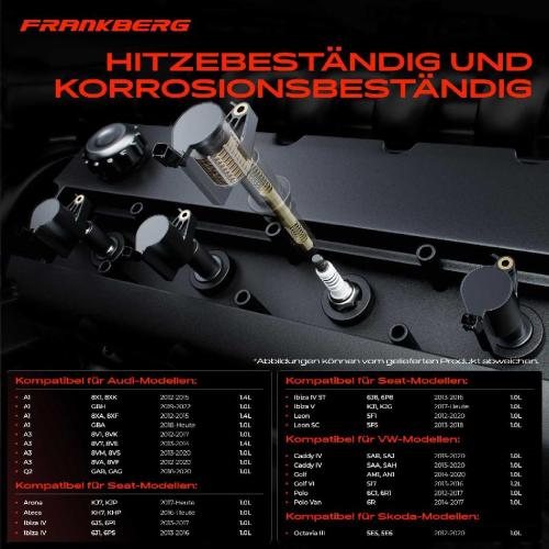 Frankberg 4x Z ndspule+4x Z ndkerze f r VW Golf Sportsvan VI VII Variant Polo Van T-Cross Caddy MPV Kasten/MPV Load UP Bild Frankberg 4x Z ndspule+4x Z ndkerze f r VW Golf Sportsvan VI VII Variant Polo Van T-Cross Caddy MPV Kasten/MPV Load UP