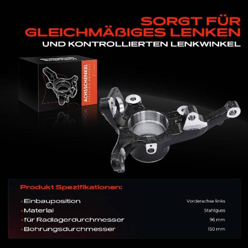 1x Achsschenkel Radaufhängung Vorderachse Links für Land Rover Range Rover L322 LM L320 Bild 1x Achsschenkel Radaufhängung Vorderachse Links für Land Rover Range Rover L322 LM L320