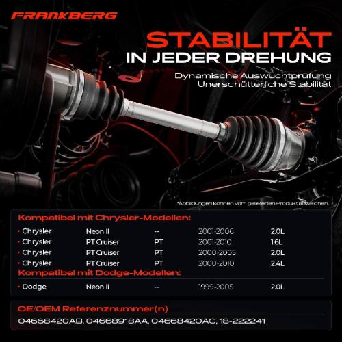 1x Antriebswelle Vorderachse Rechts für Chrysler PT Cruiser Neon Dodge Neon Bild 1x Antriebswelle Vorderachse Rechts für Chrysler PT Cruiser Neon Dodge Neon