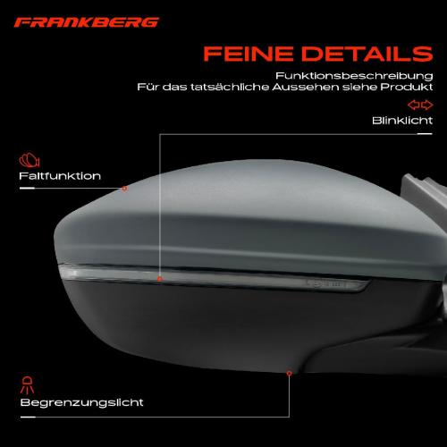 Frankberg 1x Außenspiegel Rechts für Opel Corsa F P2JO Peugeot 208 II UB UJ UP UW Bj ab 2019 Bild Frankberg 1x Außenspiegel Rechts für Opel Corsa F P2JO Peugeot 208 II UB UJ UP UW Bj ab 2019
