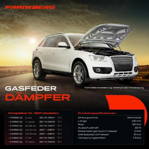2x Gasfeder Dämpfer Motorhaube für Jeep Cherokee Liberty KJ SUV 2001-2013 Bild 2x Gasfeder Dämpfer Motorhaube für Jeep Cherokee Liberty KJ SUV 2001-2013