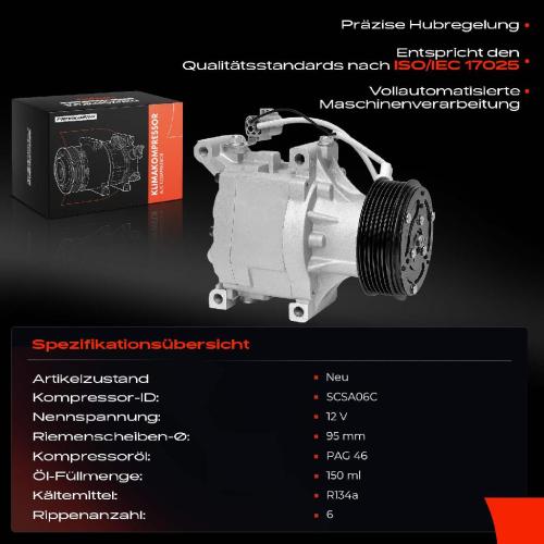 1x Klimakompressor für Toyota Corolla E12 1.4L 1.6L 1.8L 2.0L 2001-2008 Bild 1x Klimakompressor für Toyota Corolla E12 1.4L 1.6L 1.8L 2.0L 2001-2008