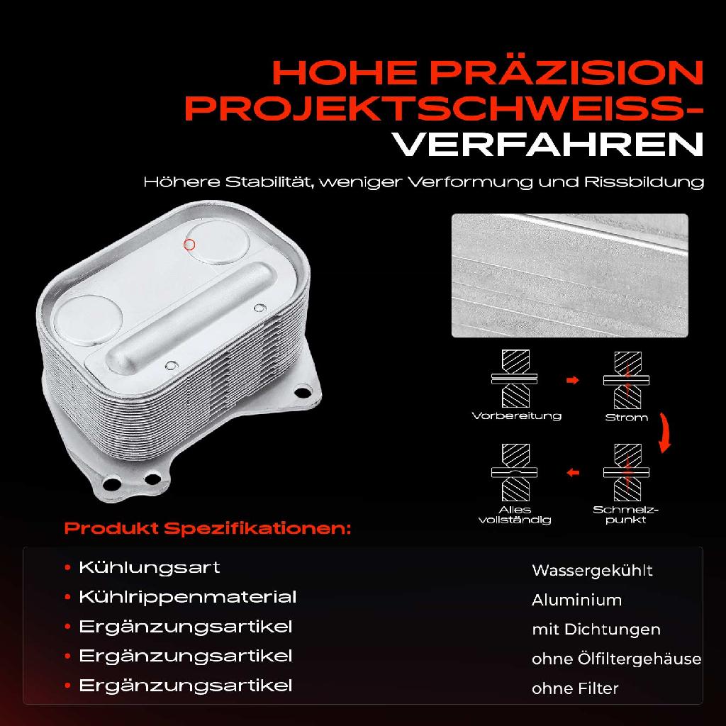 1x Ölkühler Motoröl für BMW 1er F20 F21 3er F30 F80 1.6L Bj ab 2010