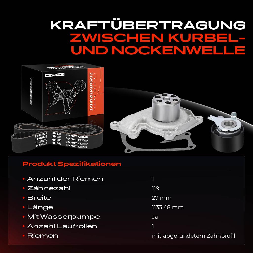 1x Zahnriemensatz Zahnriemen Wasserpumpe für Mercedes-Benz W176 W177 W415 Nissan F15