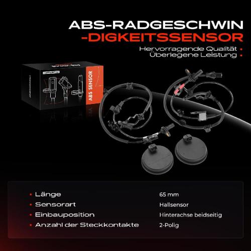 2x ABS Sensor Hinterachse beidseitig für Hyundai Tucson KIA Sportage Van 1.6L 1.7L 2.0L 2.4L Bj ab 2015 Bild 2x ABS Sensor Hinterachse beidseitig für Hyundai Tucson KIA Sportage Van 1.6L 1.7L 2.0L 2.4L Bj ab 2015