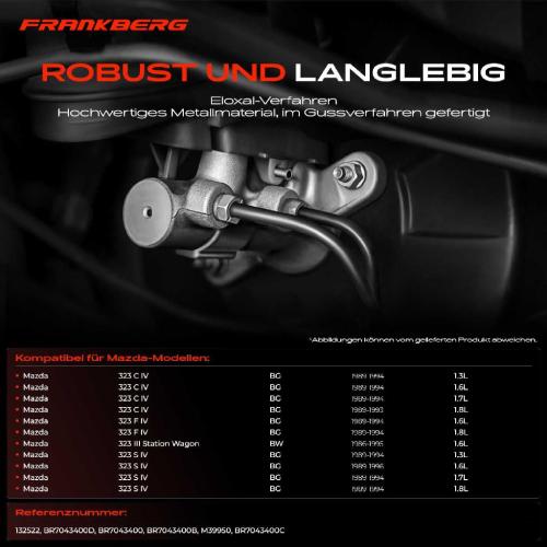 1x Hauptbremszylinder Bremszylinder für Mazda 323 C IV 323 F IV 323 S IV BG 1.3L-1.8L Bild 1x Hauptbremszylinder Bremszylinder für Mazda 323 C IV 323 F IV 323 S IV BG 1.3L-1.8L