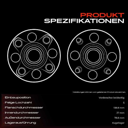 1x Radnabe Radlagersatz Vorderachse beidseitig für BMW 7er E38 2.5L 2.8L 2.9L 3.0L 3.5L 1994-2001 Bild 1x Radnabe Radlagersatz Vorderachse beidseitig für BMW 7er E38 2.5L 2.8L 2.9L 3.0L 3.5L 1994-2001