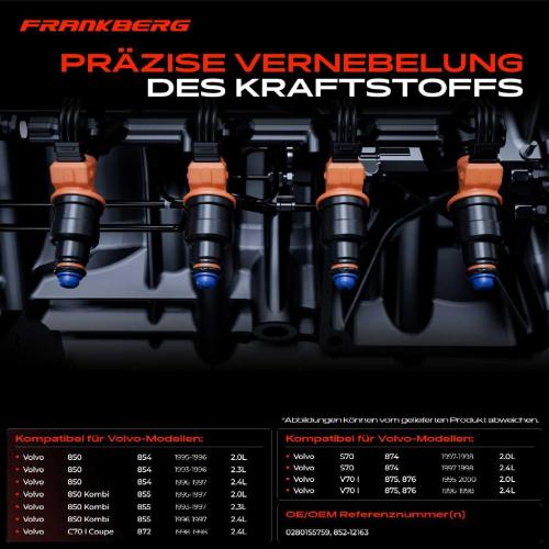 Frankberg 5x Einspritzventil Einspritzdüse für Volvo 850 LS LW C70 I S70 V70 I Bild Frankberg 5x Einspritzventil Einspritzdüse für Volvo 850 LS LW C70 I S70 V70 I