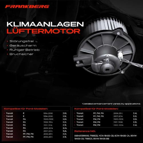 Frankberg 1x Gebläsemotor Innenraumgebläse für Ford Transit Bus Kasten Pritsche/Fahrgestell Bild Frankberg 1x Gebläsemotor Innenraumgebläse für Ford Transit Bus Kasten Pritsche/Fahrgestell