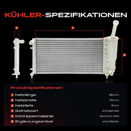 1x Kühler Wasserkühler Motorkühler für Fiat Idea 350 Lancia Ypsilon Bild 1x Kühler Wasserkühler Motorkühler für Fiat Idea 350 Lancia Ypsilon