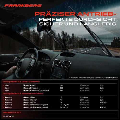 Frankberg 1x Wischermotor Scheibenwischermotor Vorne für Opel Movano B Renault Master III 2.3L Bild Frankberg 1x Wischermotor Scheibenwischermotor Vorne für Opel Movano B Renault Master III 2.3L