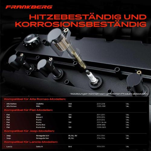 Frankberg 1x Zündmodul Zündspule für Alfa Romeo Giulietta Kasten/Schrägheck Mito Fiat 500X Bravo II Punto Evo Jeep Bild Frankberg 1x Zündmodul Zündspule für Alfa Romeo Giulietta Kasten/Schrägheck Mito Fiat 500X Bravo II Punto Evo Jeep
