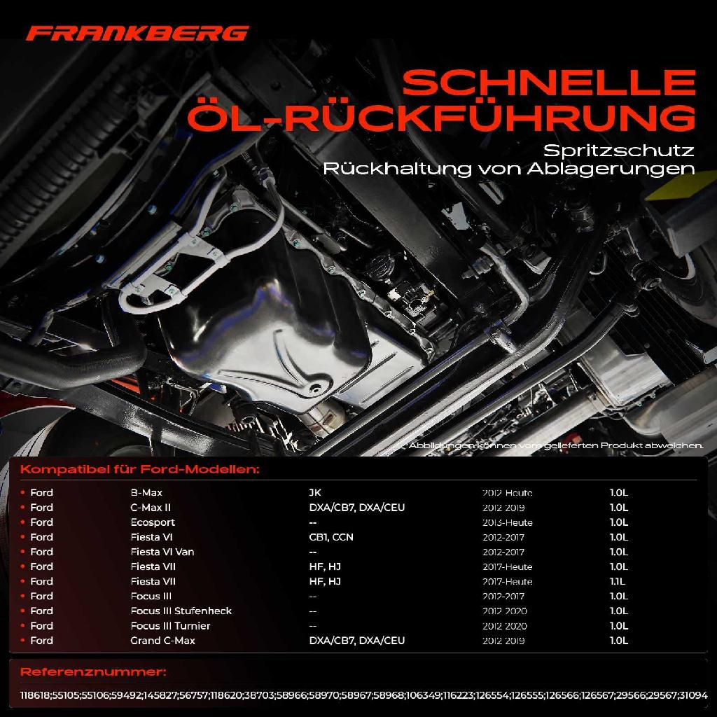 1x Ölwanne Motorölwanne für Ford B-Max C-Max Fiesta VI VII Focus Mondeo V Transit 1.0L 1.1L