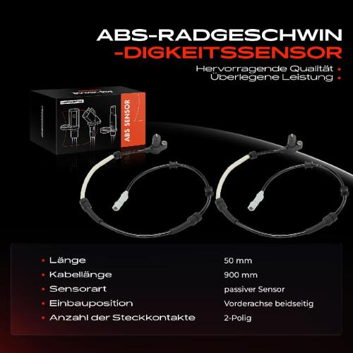 Frankberg 2x ABS Sensor Vorderachse beidseitig für Peugeot 605 6B 2.0L 2.1L 2.4L 3.0L 1989-1999 Bild Frankberg 2x ABS Sensor Vorderachse beidseitig für Peugeot 605 6B 2.0L 2.1L 2.4L 3.0L 1989-1999
