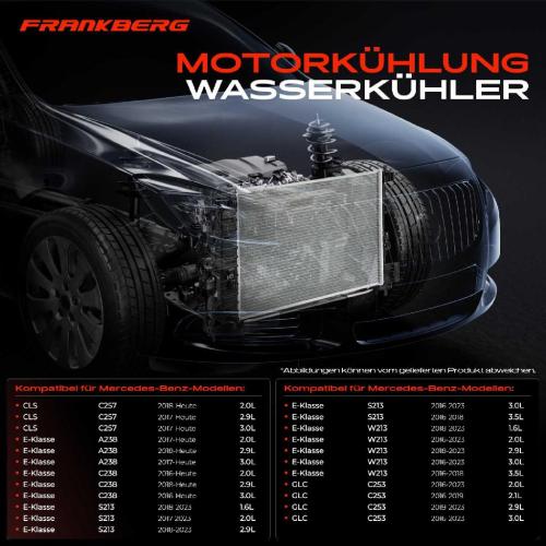 Frankberg 1x Kühler Wasserkühler Motorkühler für Mercedes-Benz CLS C257 W213 S213 A238 X253 Bild Frankberg 1x Kühler Wasserkühler Motorkühler für Mercedes-Benz CLS C257 W213 S213 A238 X253