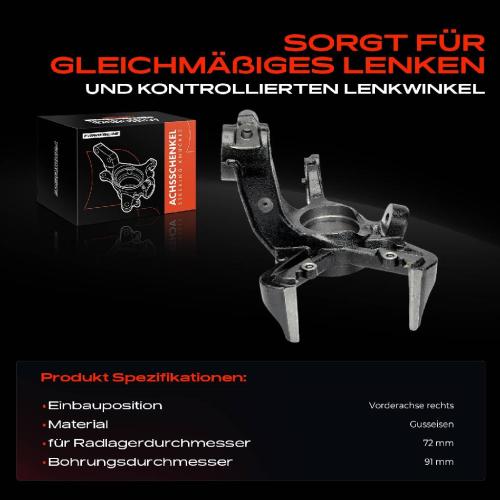 Frankberg 1x Achsschenkel Radaufhängung Vorderachse Rechts für Seat Toledo IV KG3 Skoda Fabia I 6Y Bild Frankberg 1x Achsschenkel Radaufhängung Vorderachse Rechts für Seat Toledo IV KG3 Skoda Fabia I 6Y