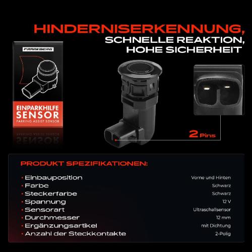 Frankberg 1x Parksensor PDC Sensor Vorne und Hinten für Mazda 3 BL 6 Hatchback Kombi GH Bild Frankberg 1x Parksensor PDC Sensor Vorne und Hinten für Mazda 3 BL 6 Hatchback Kombi GH